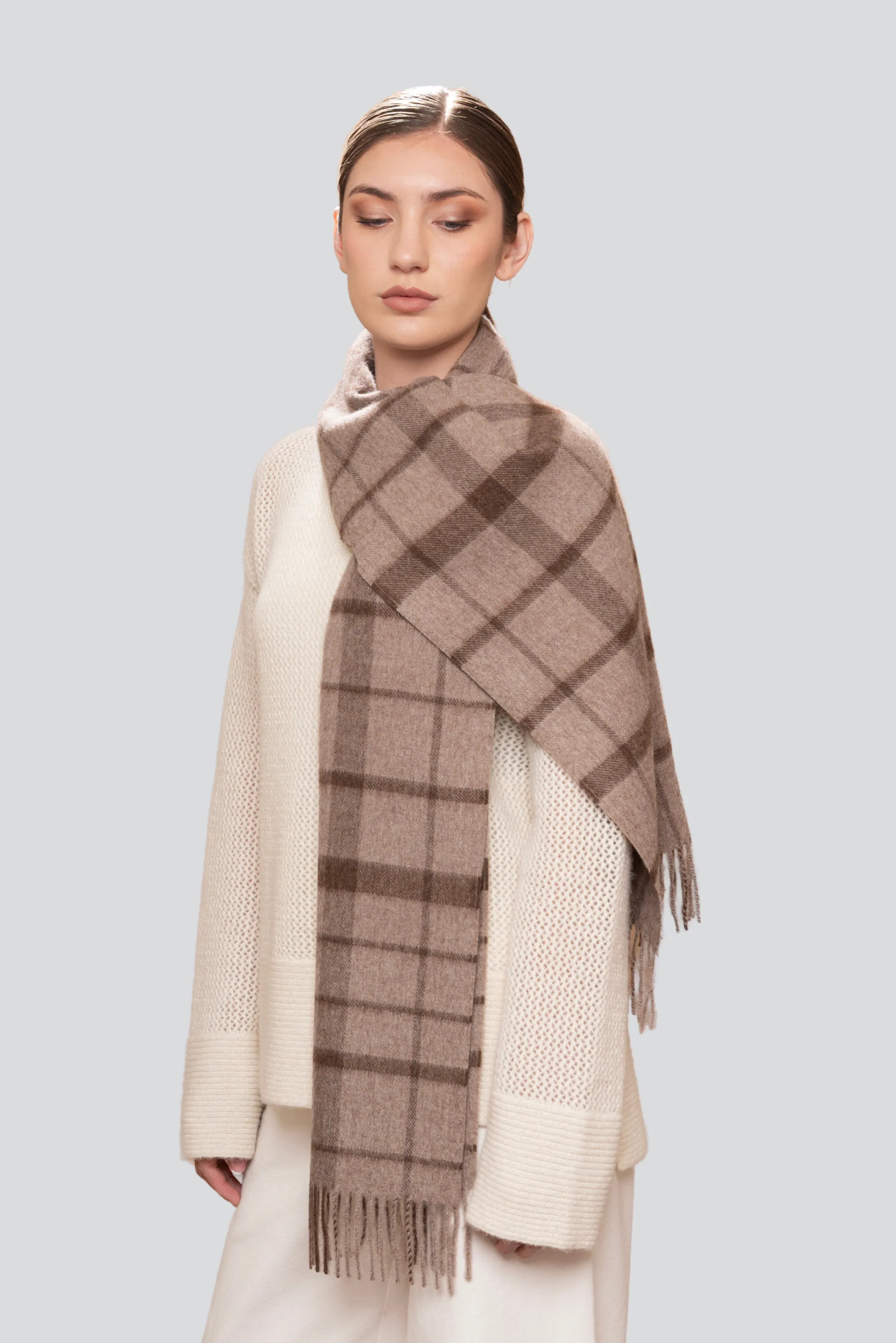 Alpaca Plaid Scarf - Image 5