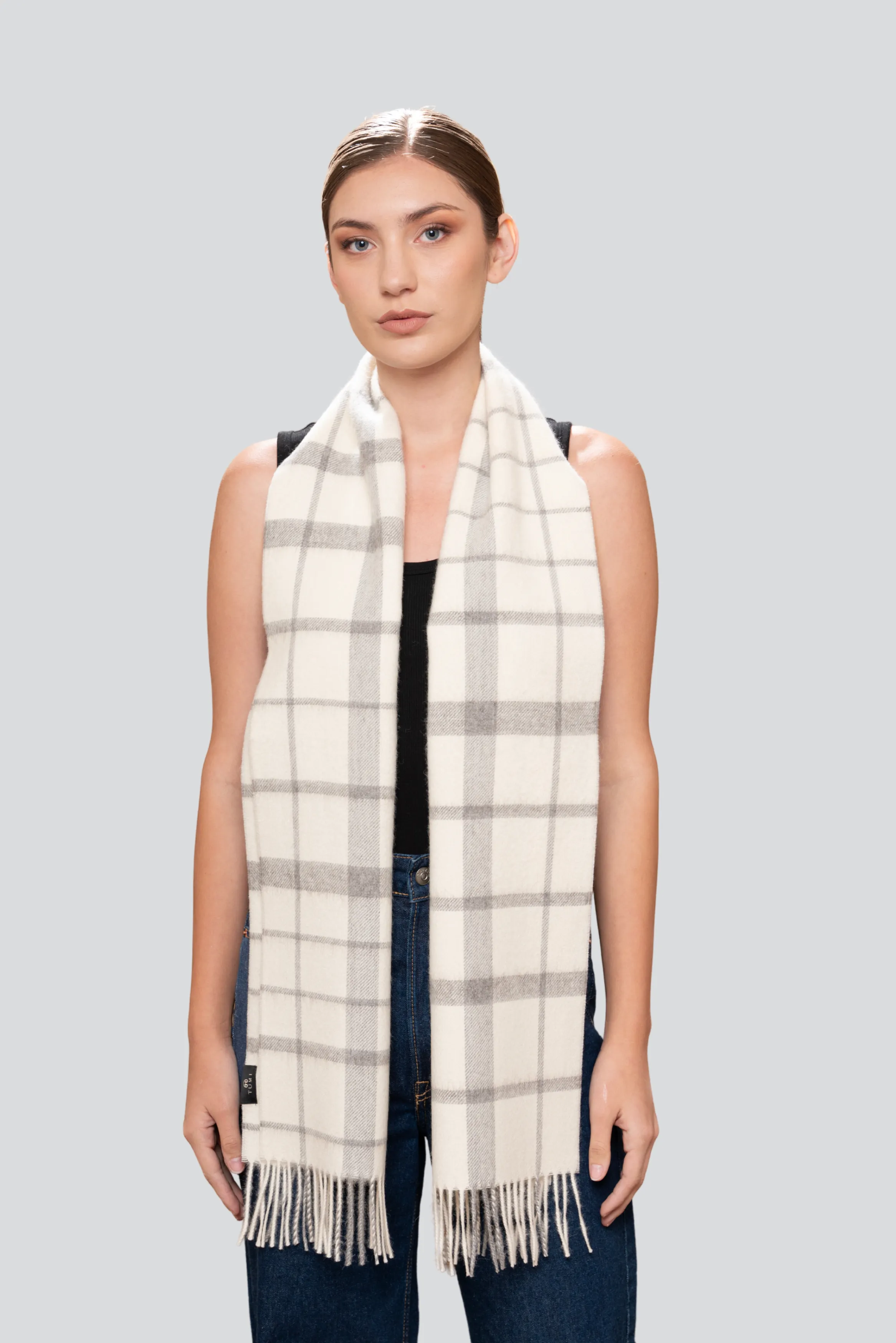 Alpaca Plaid Scarf - Image 9