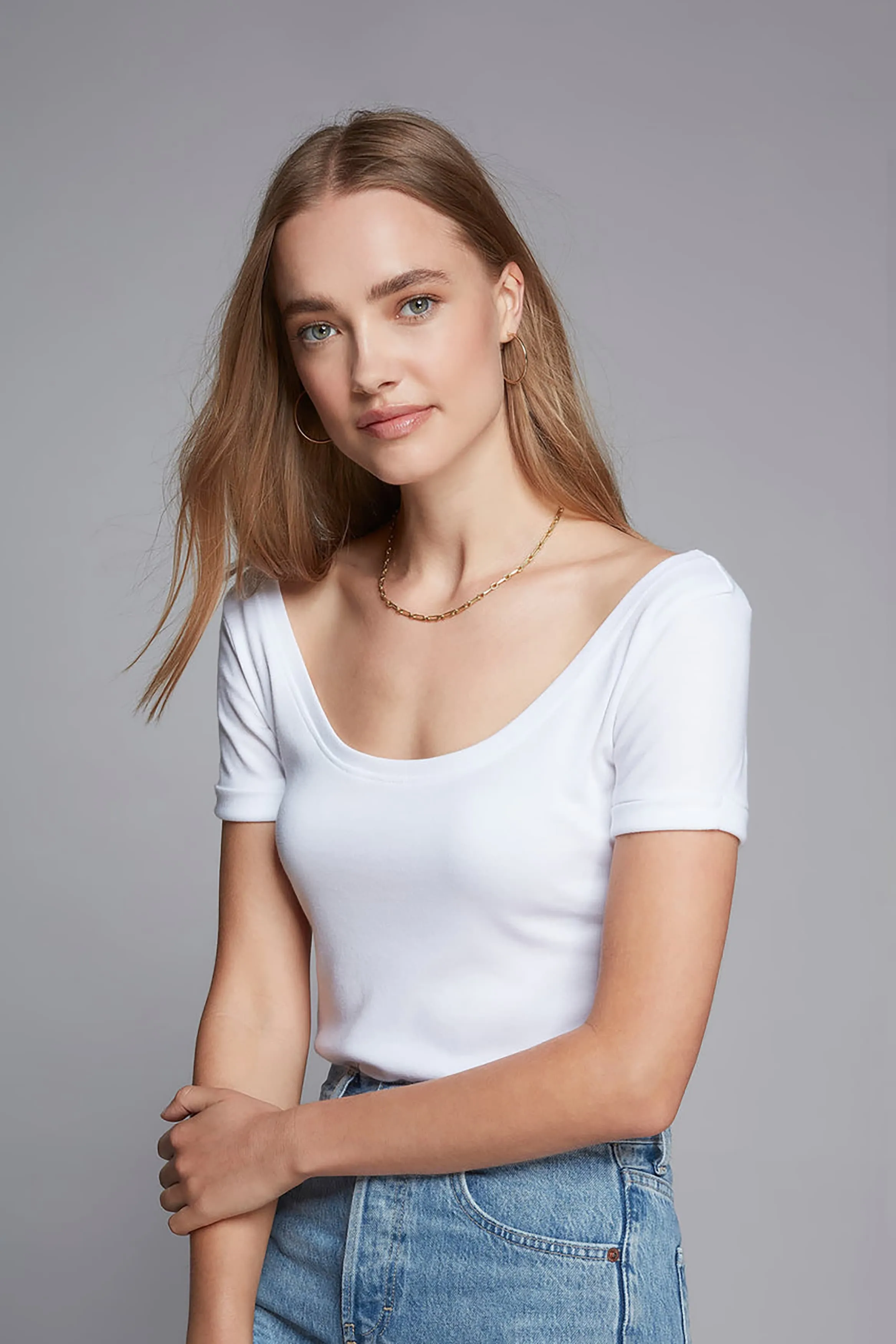 Boat Neck Cotton Modal T-Shirt - Image 3