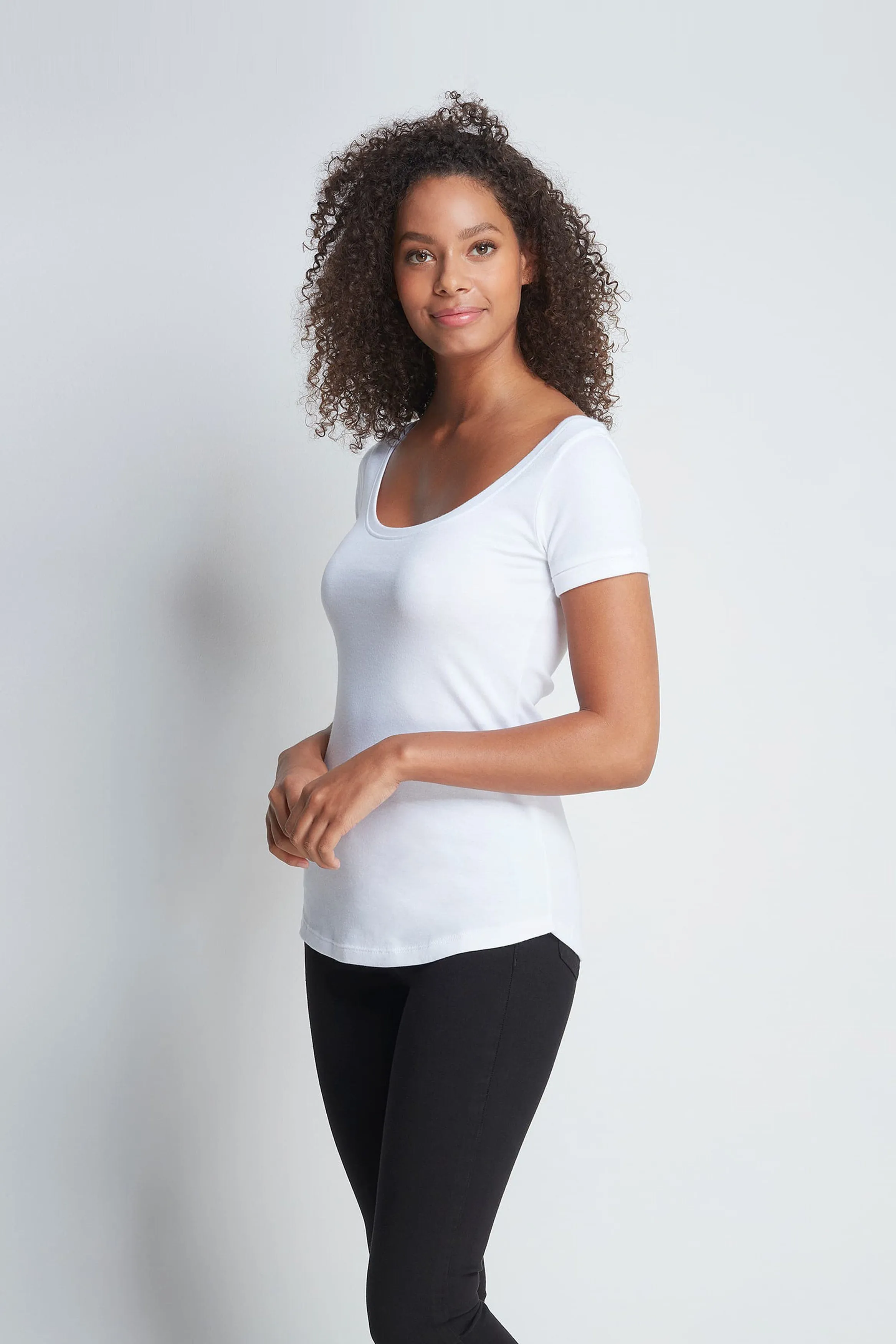 Boat Neck Cotton Modal T-Shirt - Image 5