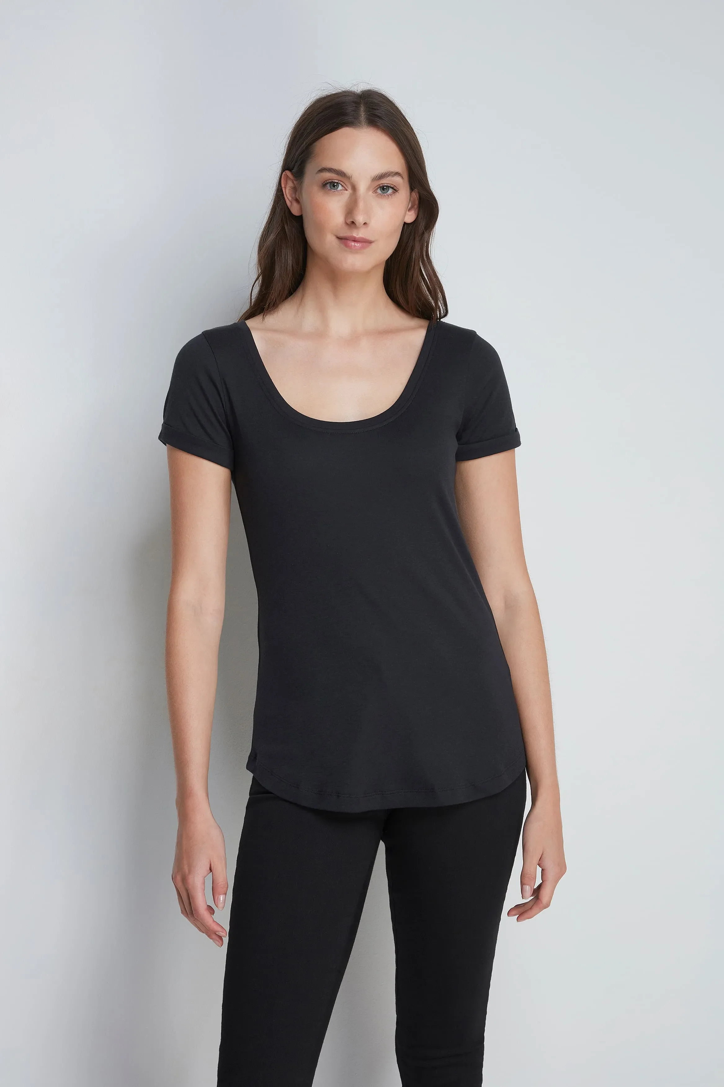 Boat Neck Cotton Modal T-Shirt - Image 6