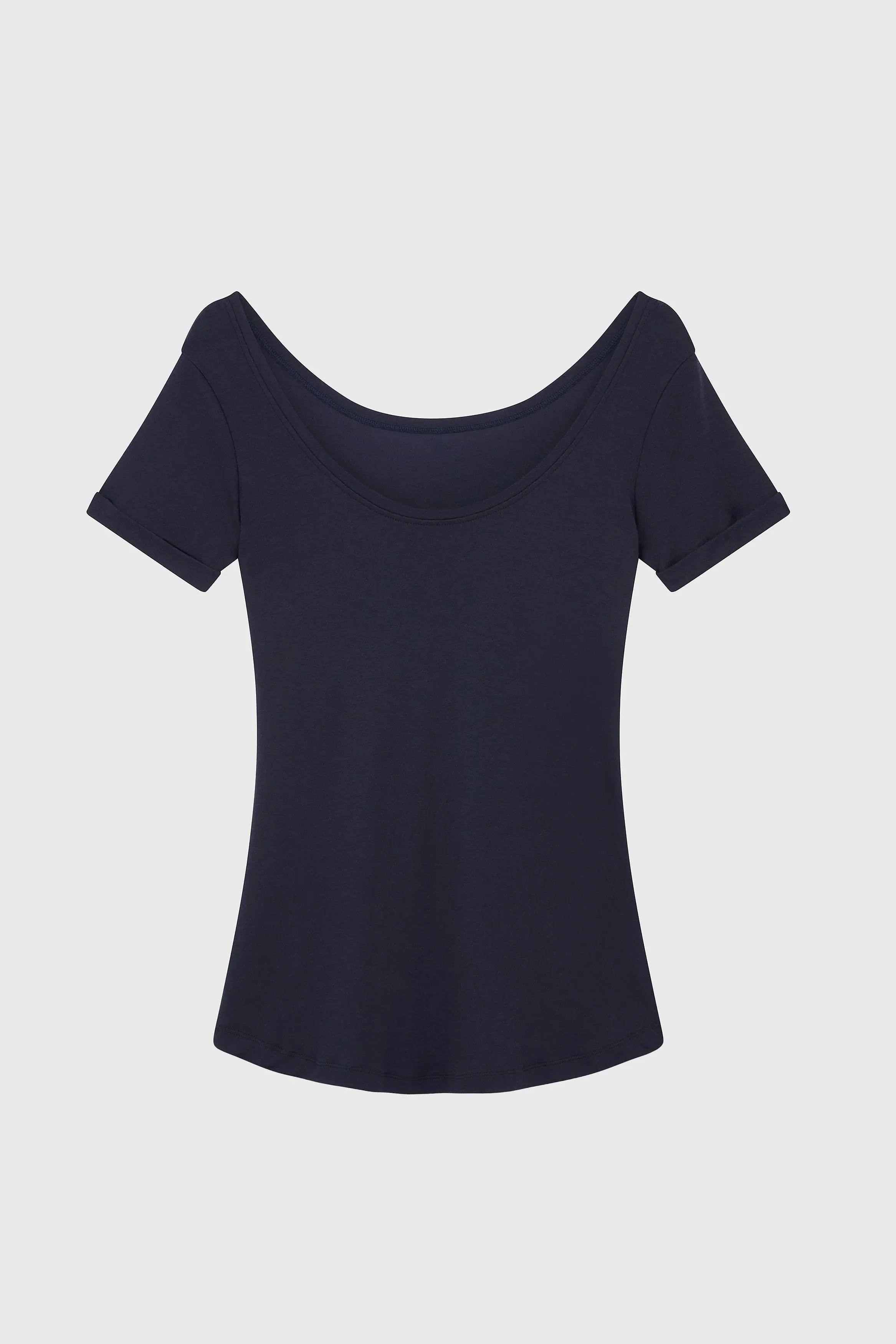 Boat Neck Cotton Modal T-Shirt - Image 8