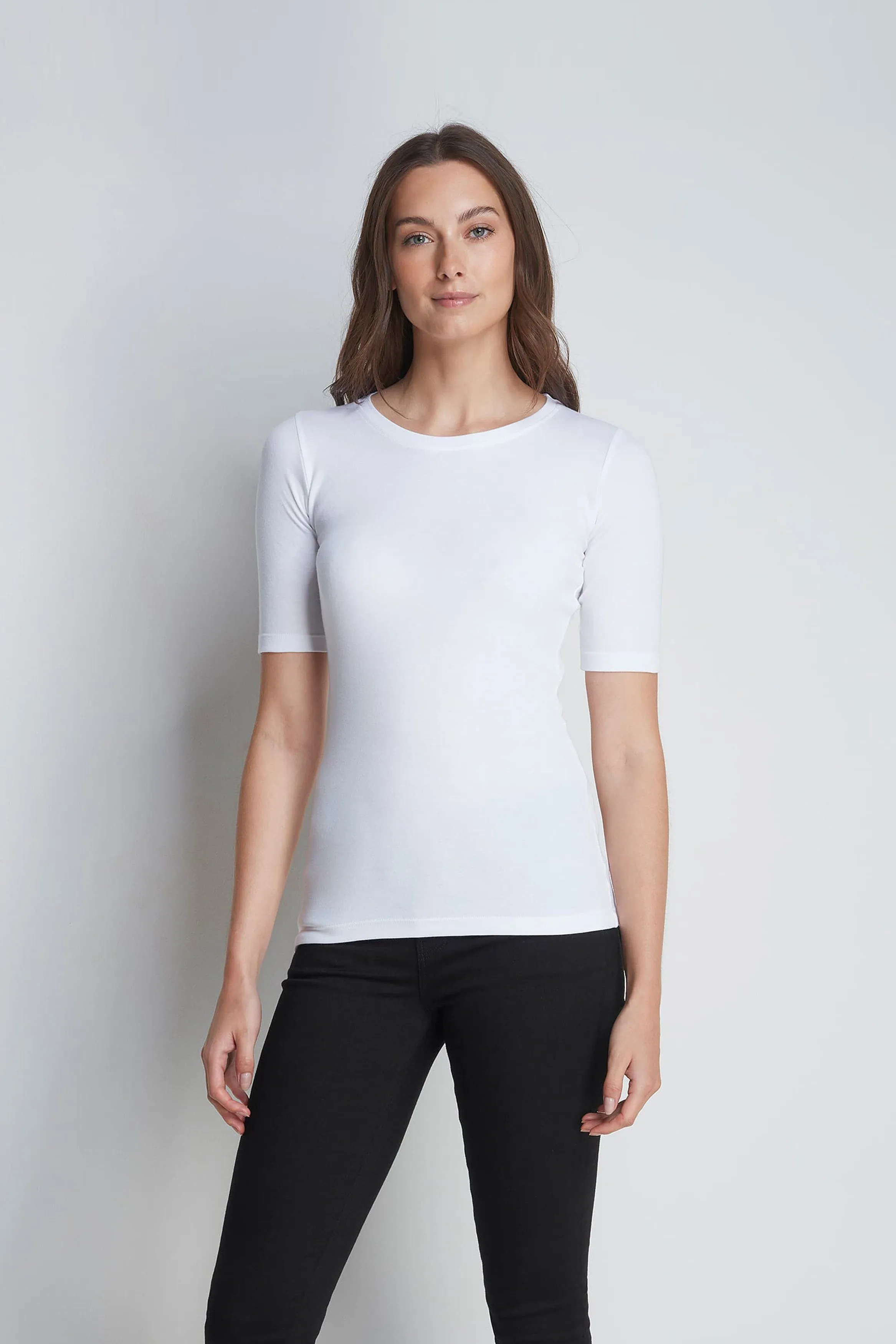 Half Sleeve Crew Neck Cotton Modal T-shirt - Image 3