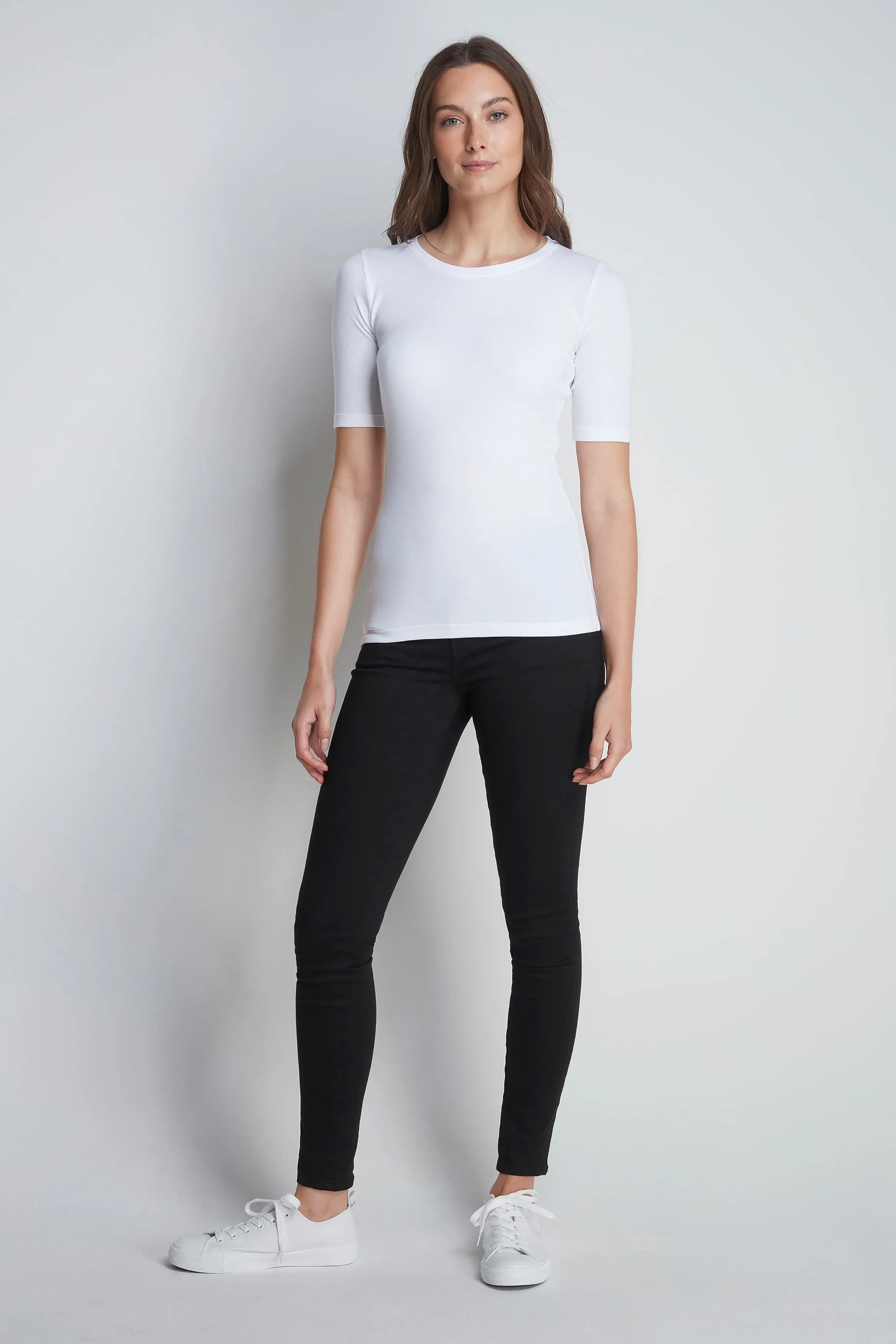 Half Sleeve Crew Neck Cotton Modal T-shirt - Image 5