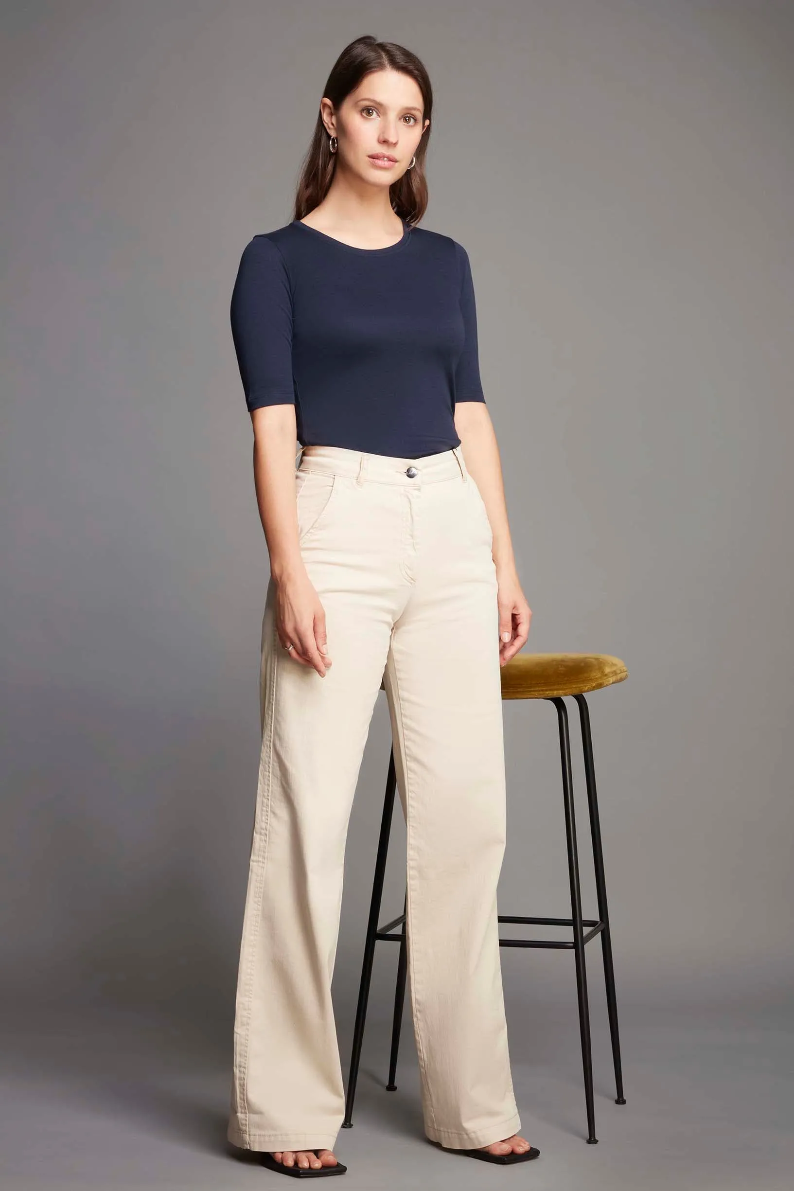 Half Sleeve Crew Neck Cotton Modal T-shirt - Image 6