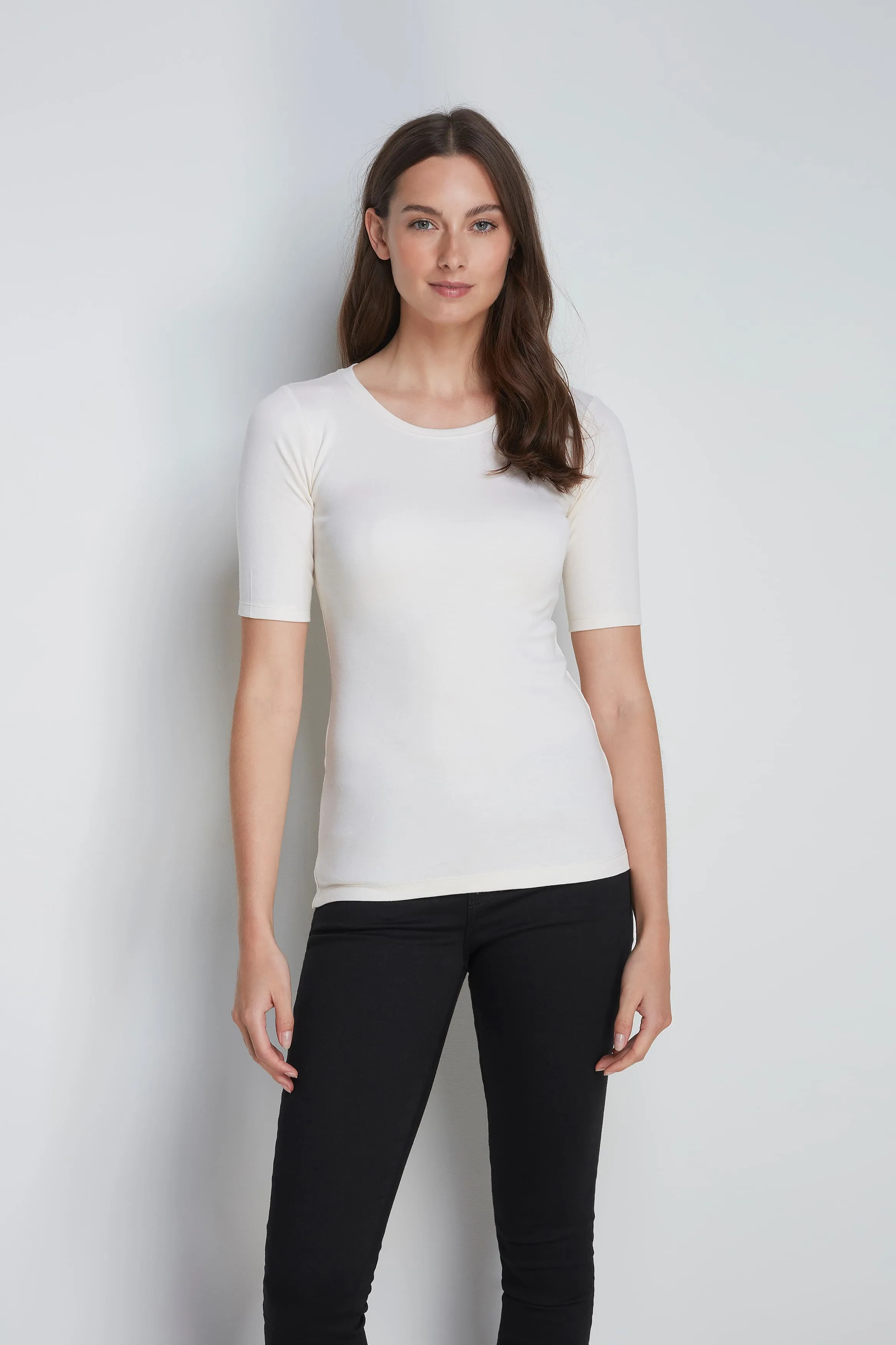 Half Sleeve Crew Neck Cotton Modal T-shirt - Image 7