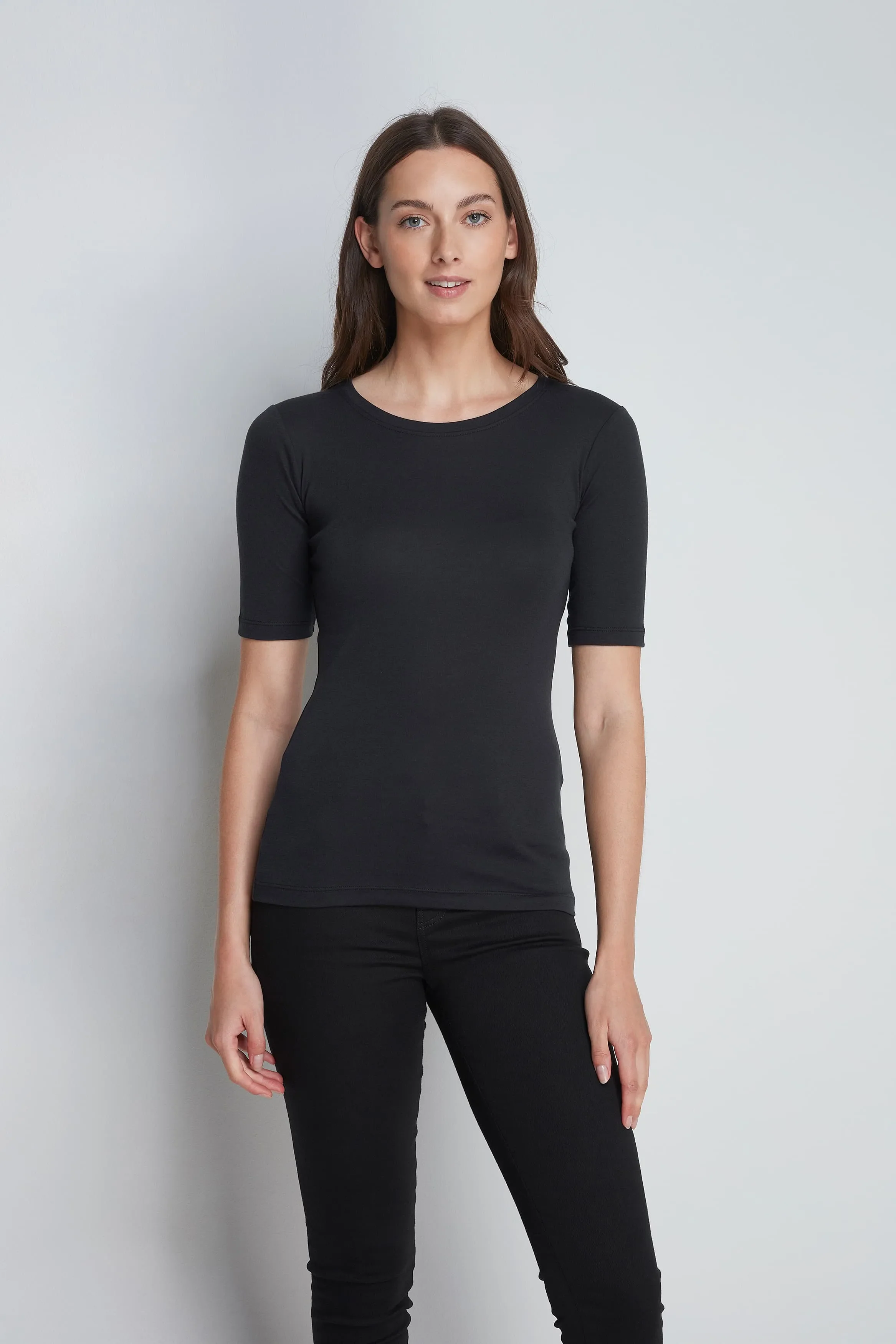 Half Sleeve Crew Neck Cotton Modal T-shirt - Image 9