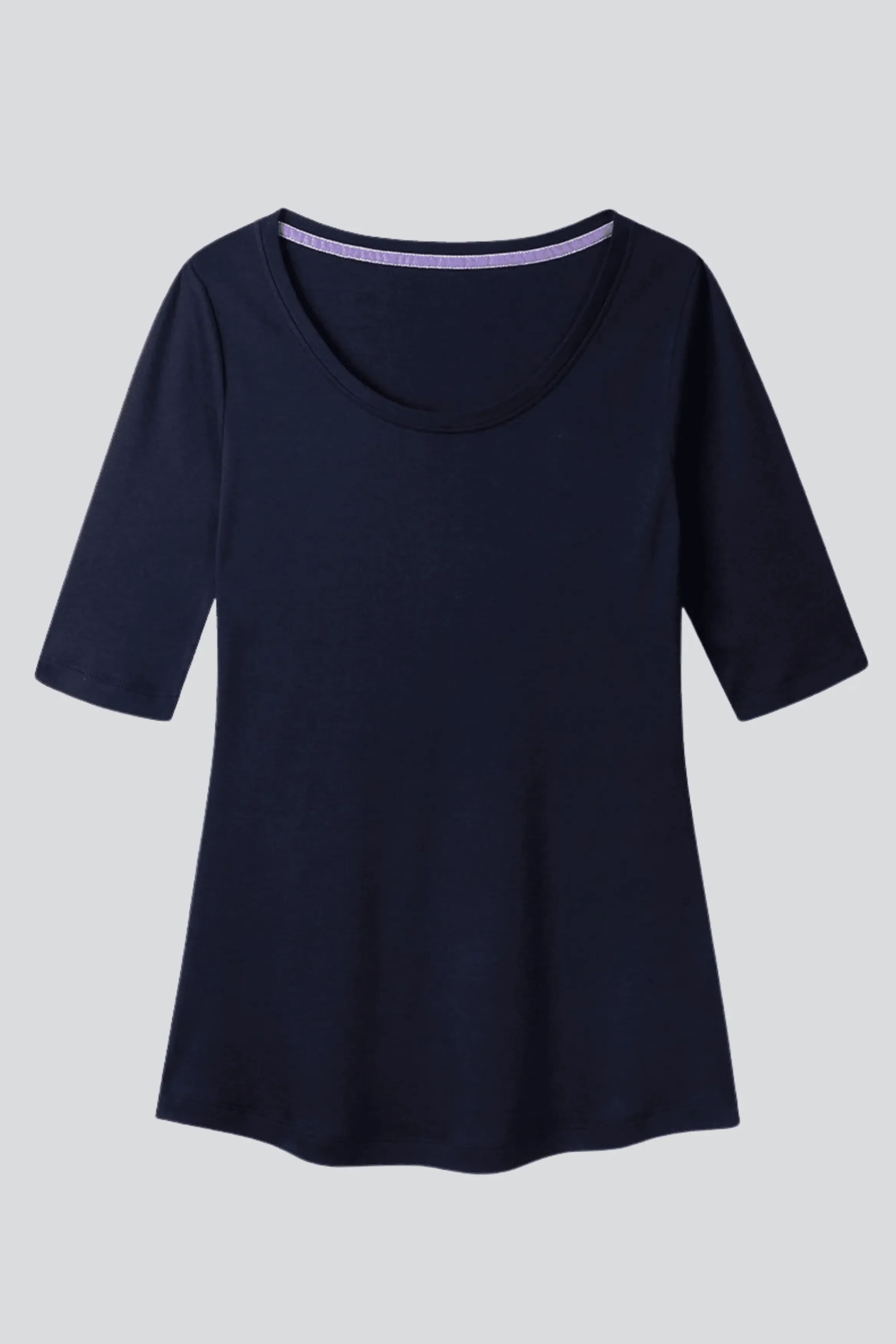 Half Sleeve Cotton Modal Scoop Neck T-Shirt - Image 4