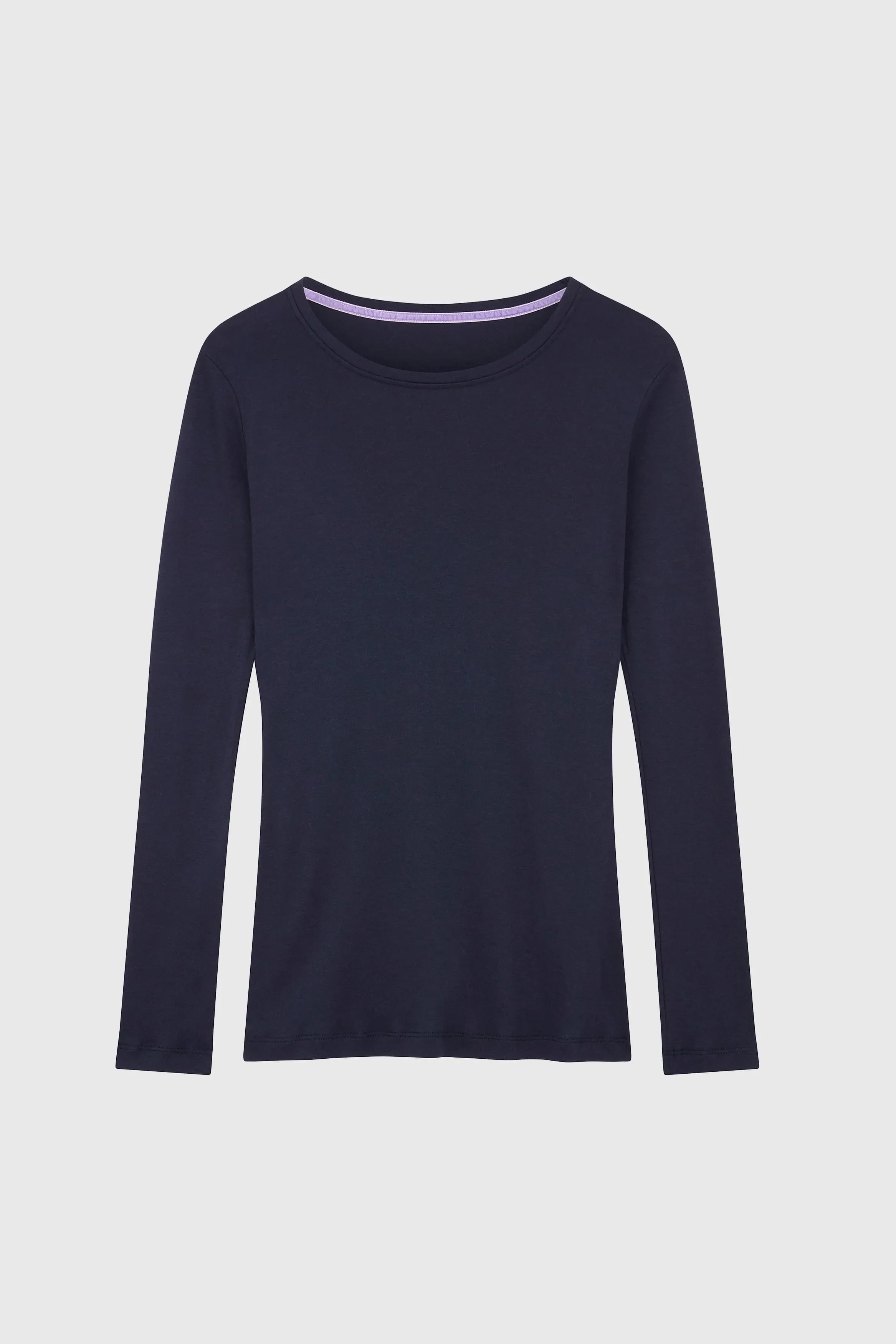 Long Sleeve Crew Neck Cotton Modal T-shirt - Image 6