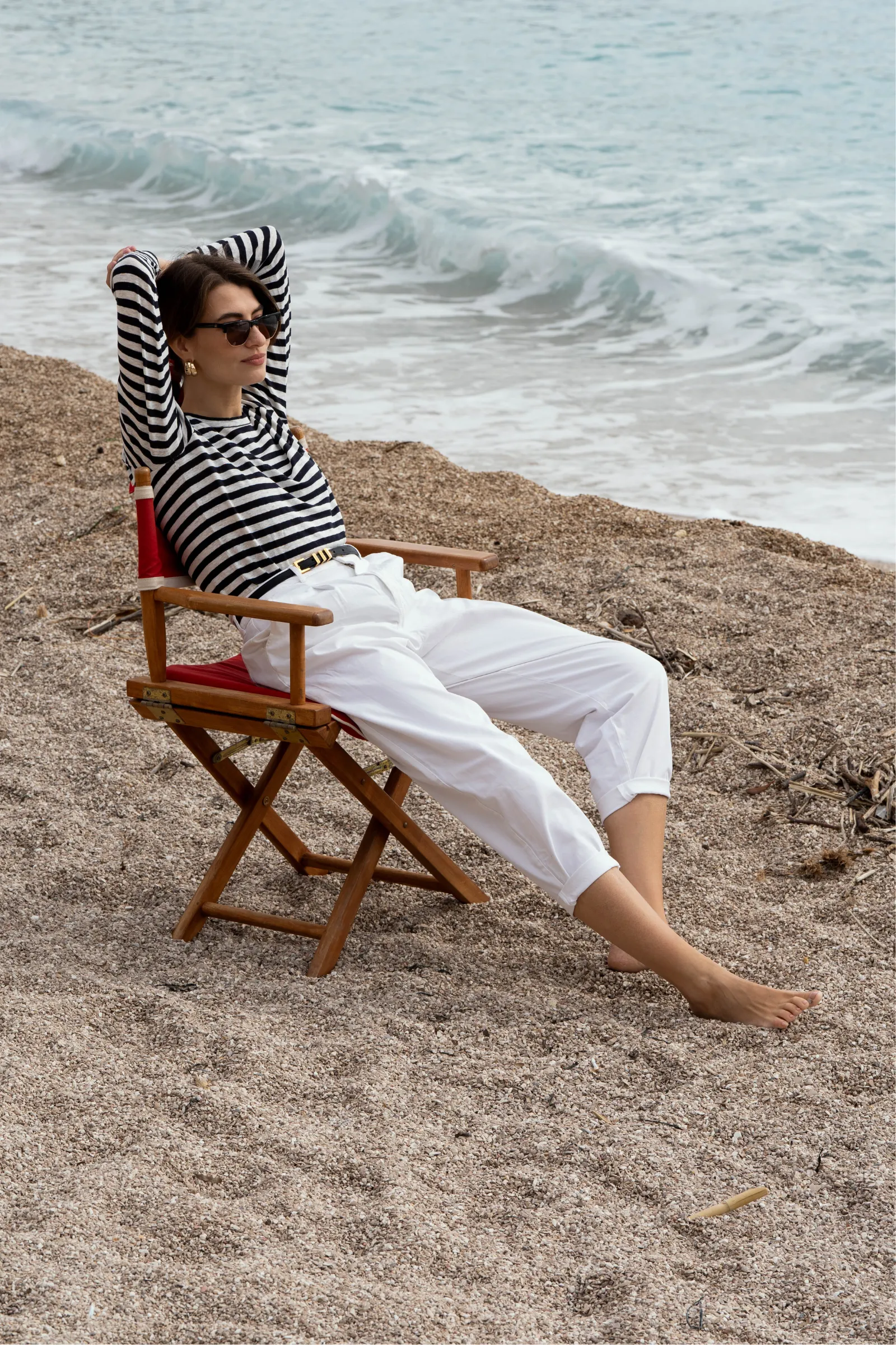 Long Sleeve Striped Linen T-shirt - Image 7