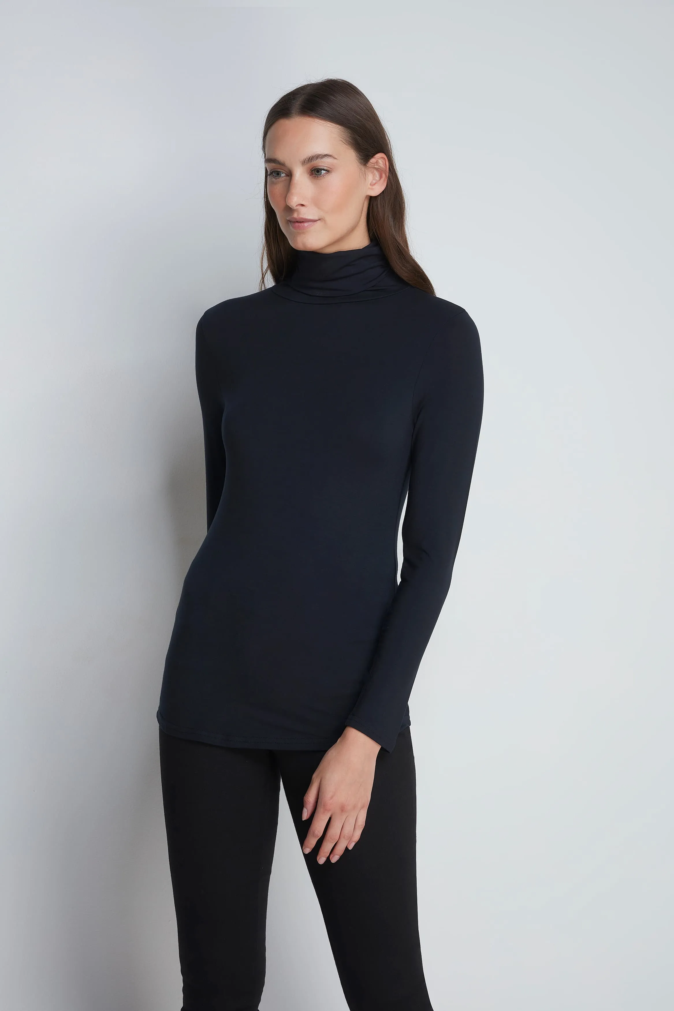 Roll Neck Micro Modal Top - Image 13