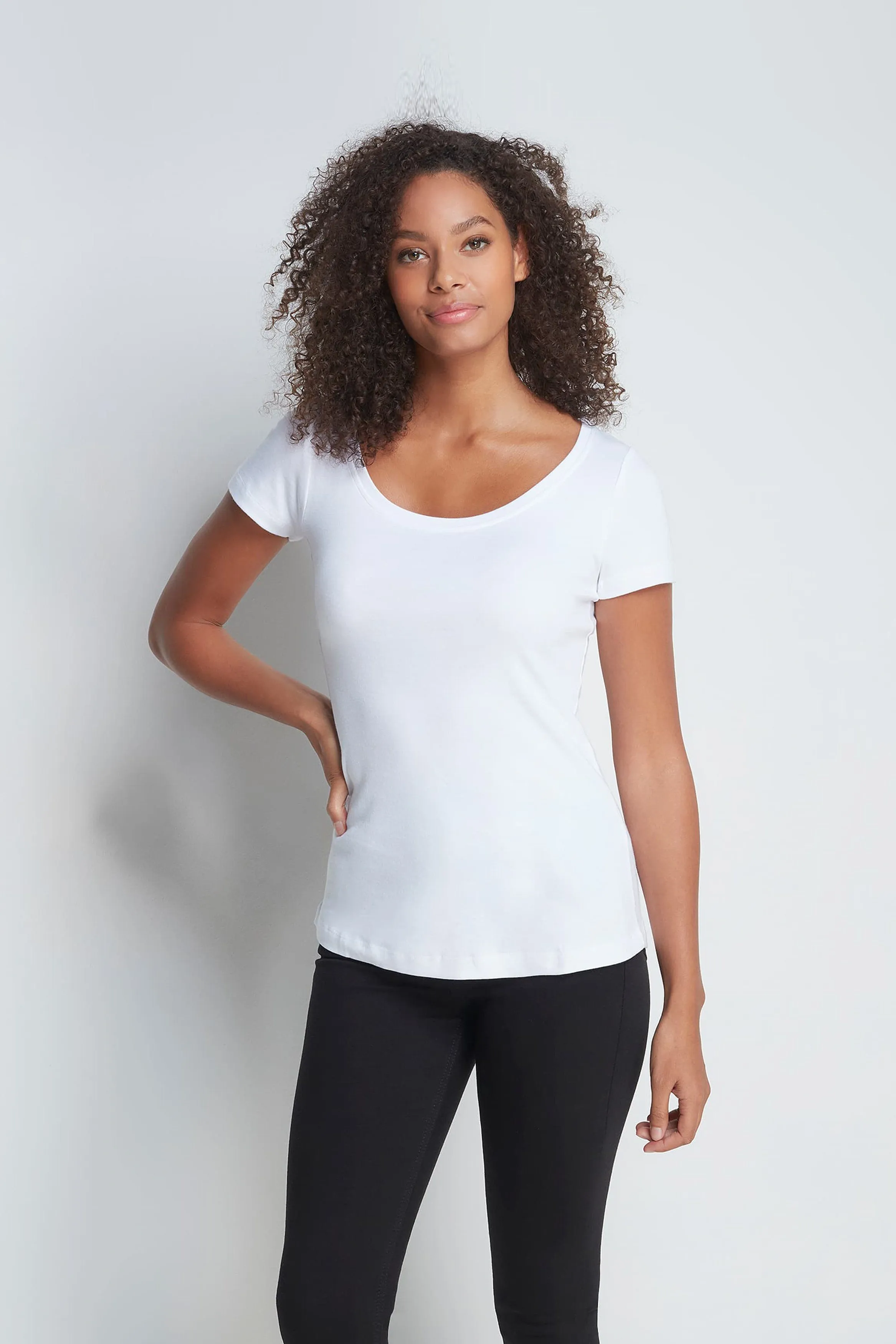 Scoop Neck Cotton Modal T-Shirt - Image 9