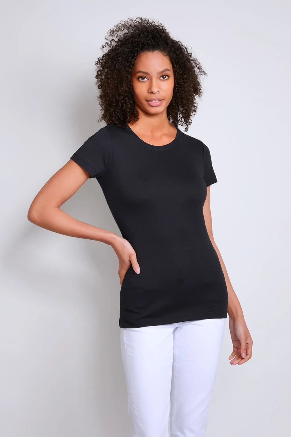 Crew Neck Cotton Modal T-shirt - Image 10
