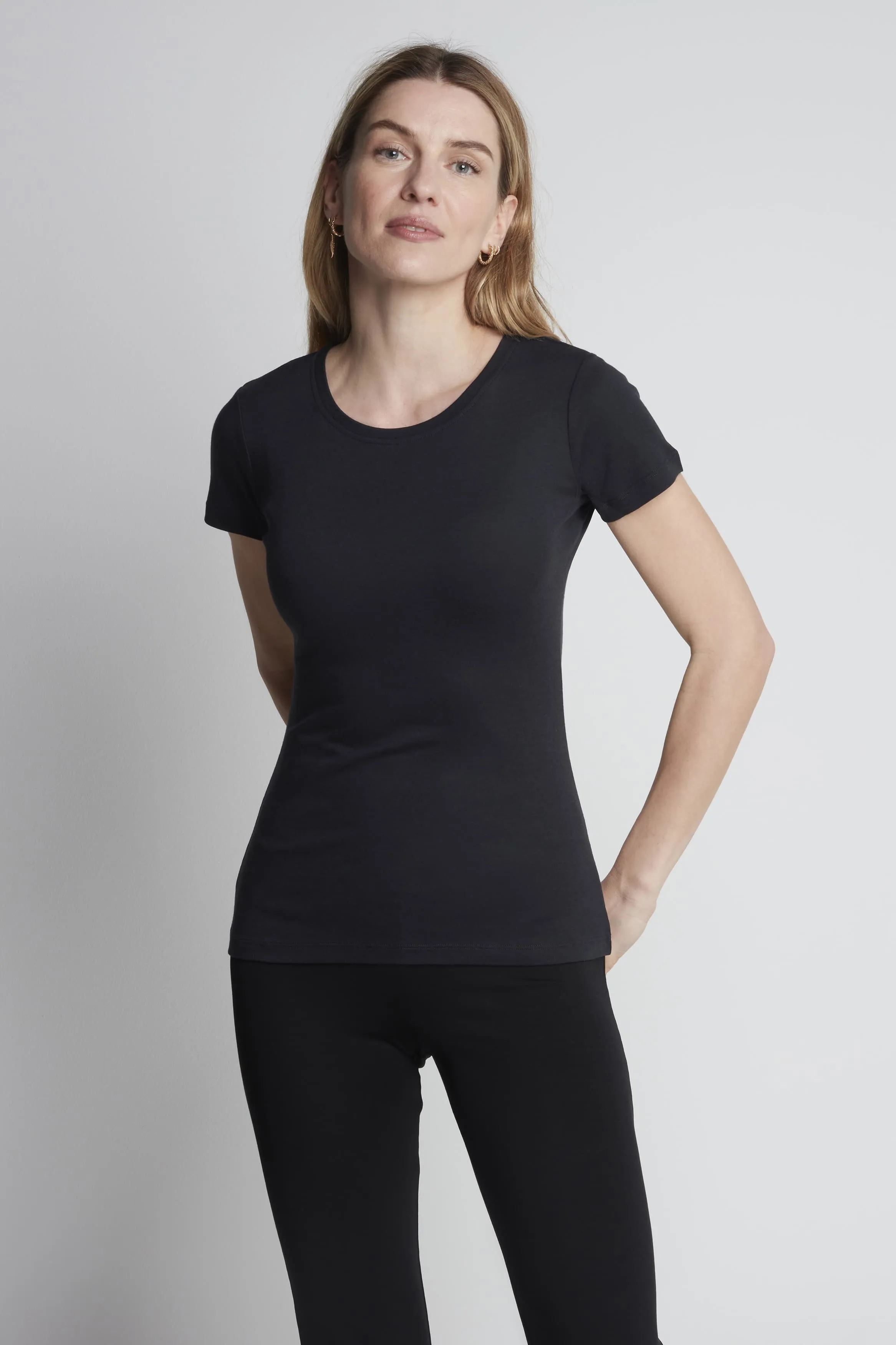 Crew Neck Cotton Modal T-shirt - Image 3
