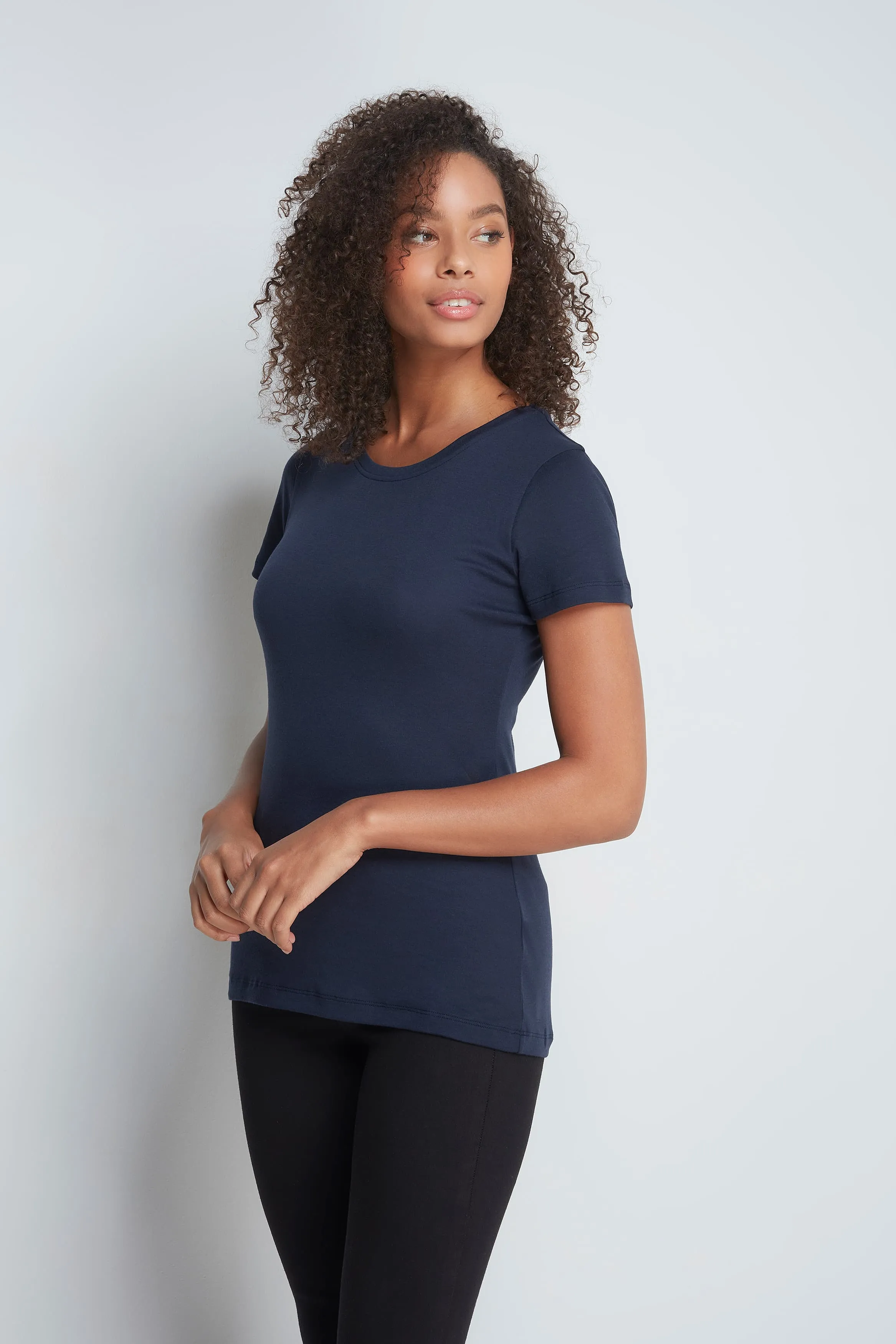 Crew Neck Cotton Modal T-shirt - Image 5