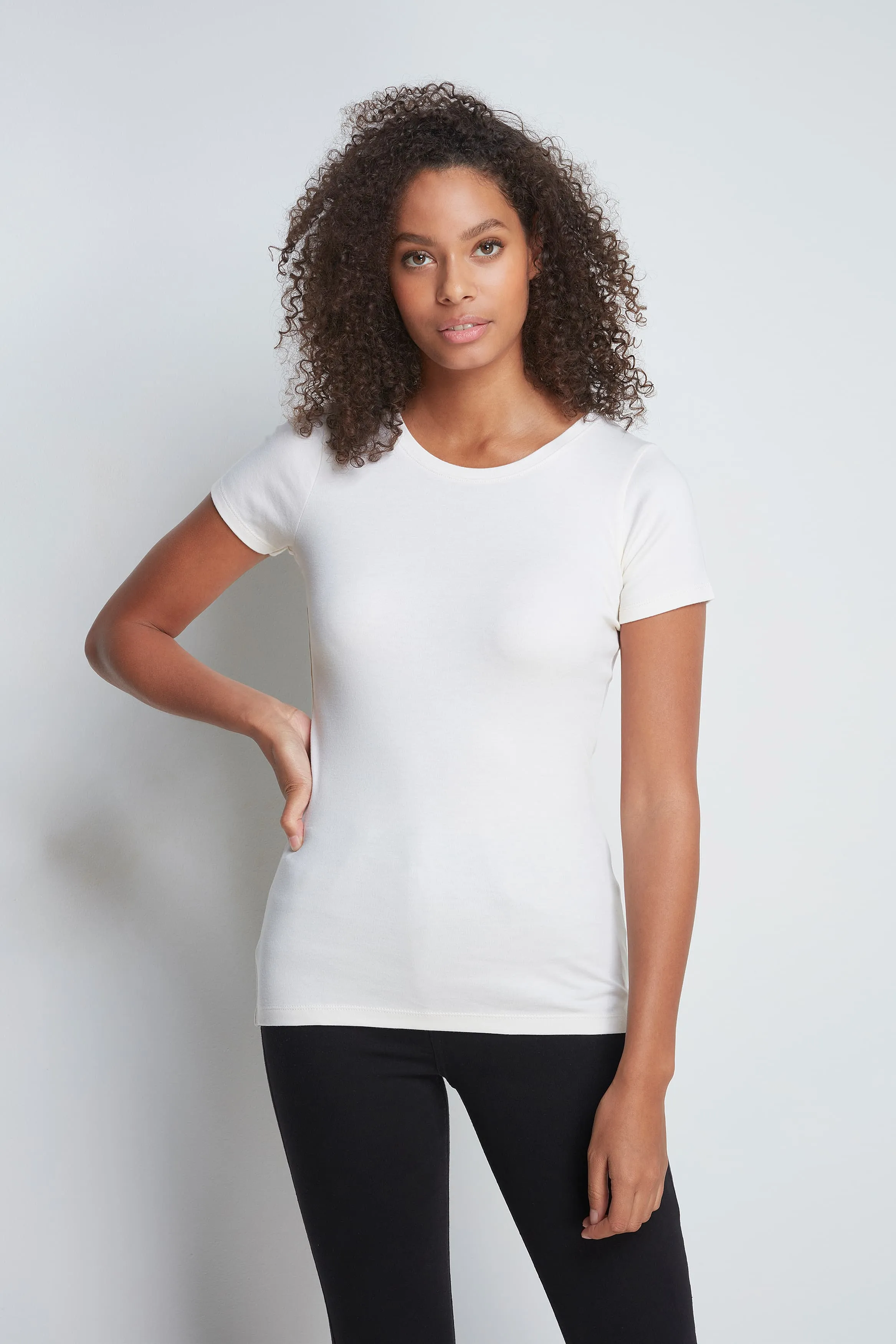 Crew Neck Cotton Modal T-shirt - Image 9