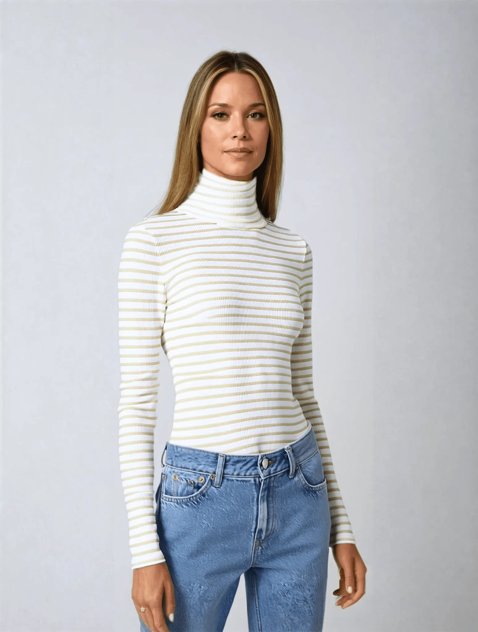 Striped Cotton Roll Neck - Image 21