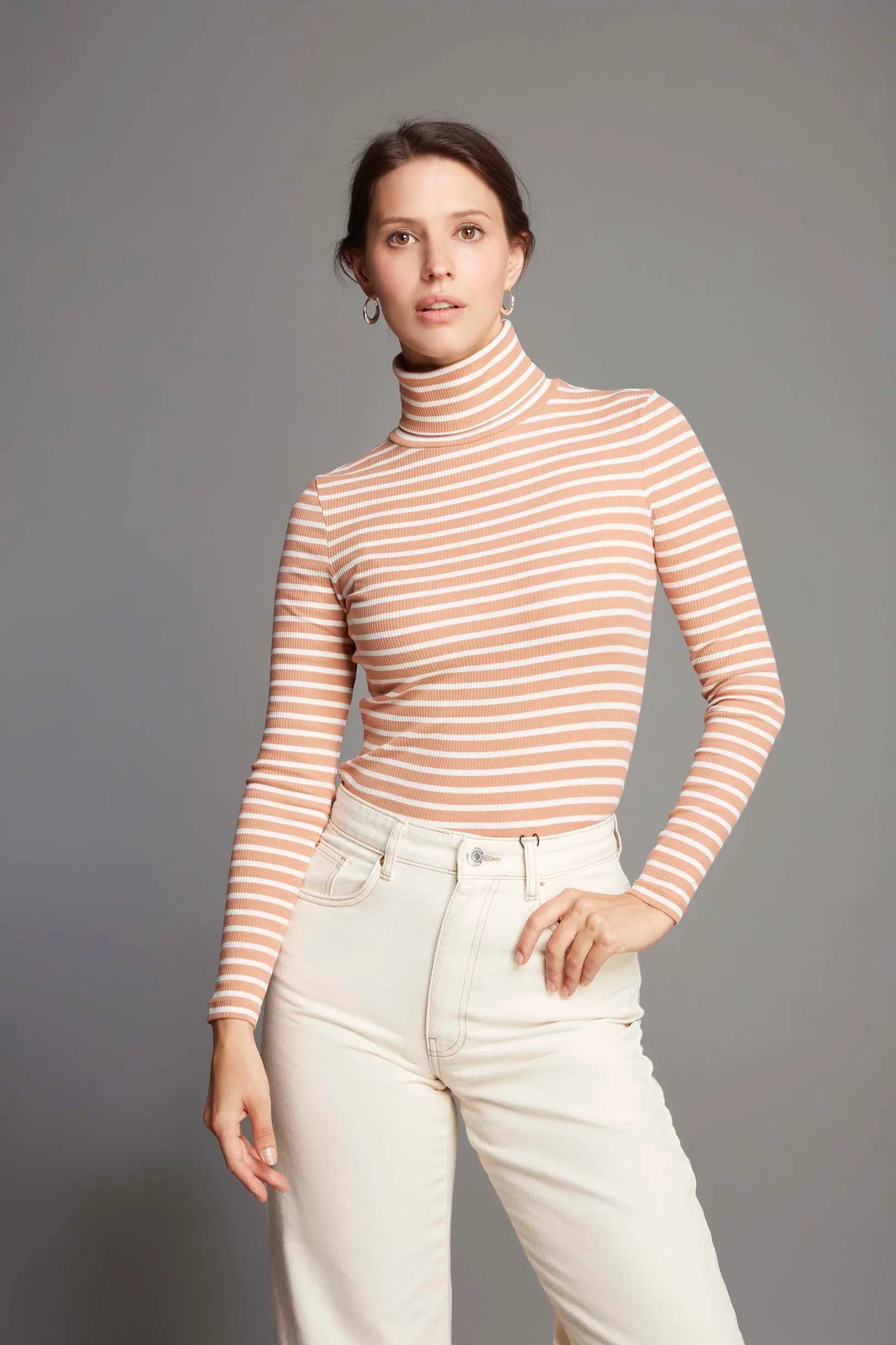 Striped Cotton Roll Neck - Image 24