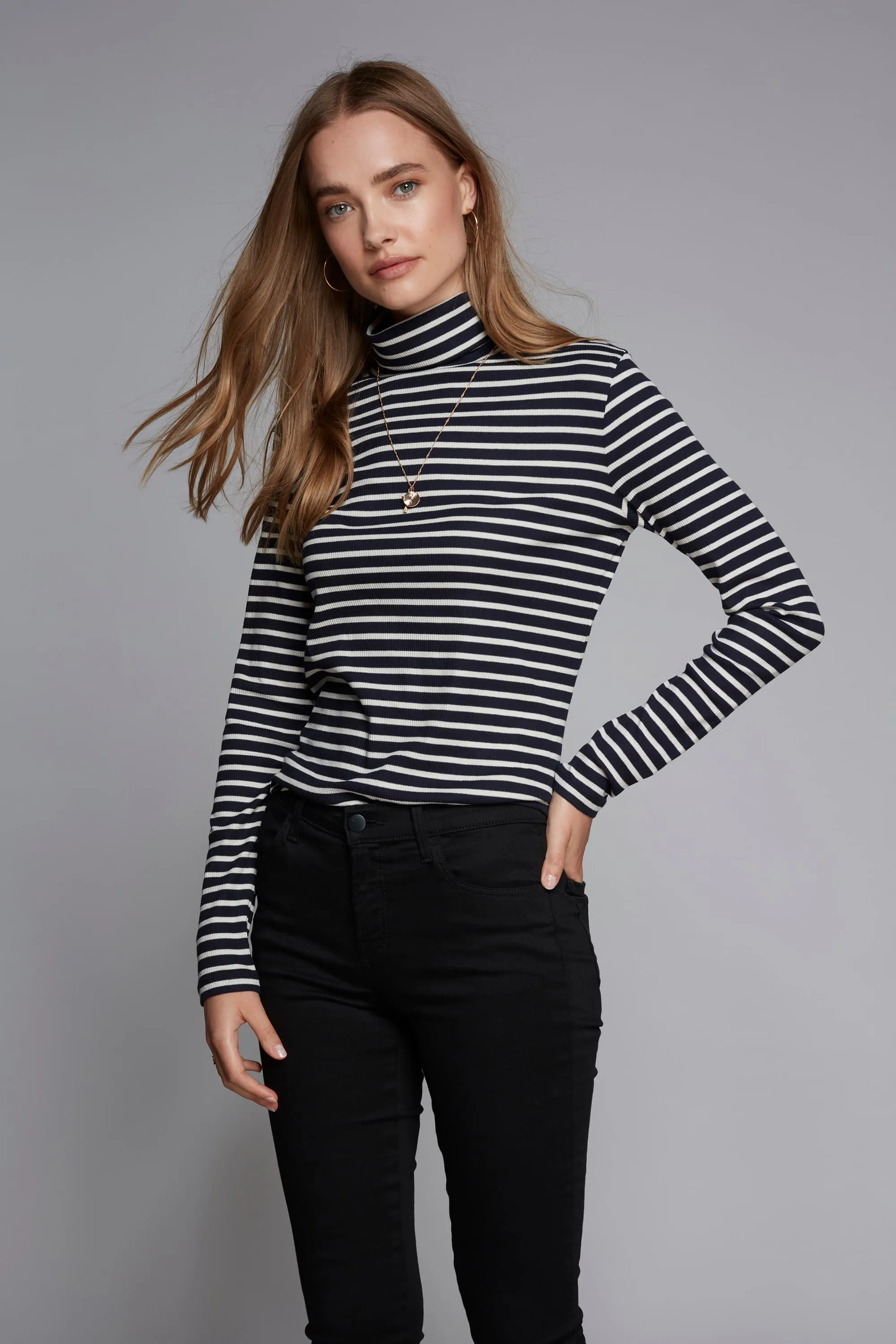 Striped Cotton Roll Neck - Image 7