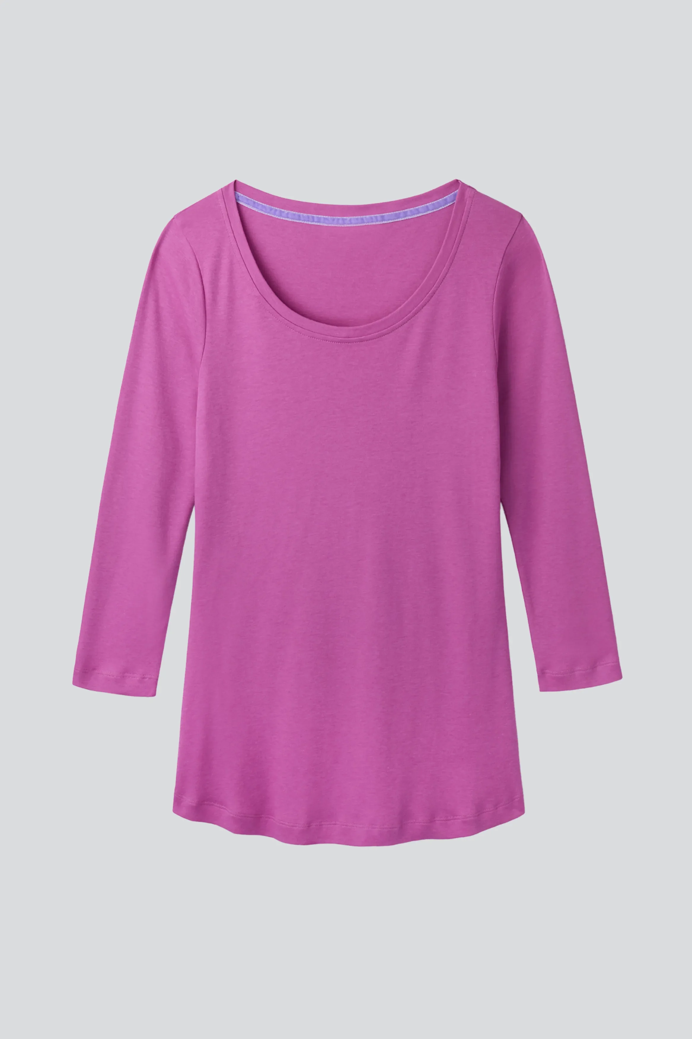 3/4 Sleeve Scoop Neck Cotton Modal T-Shirt - Image 10