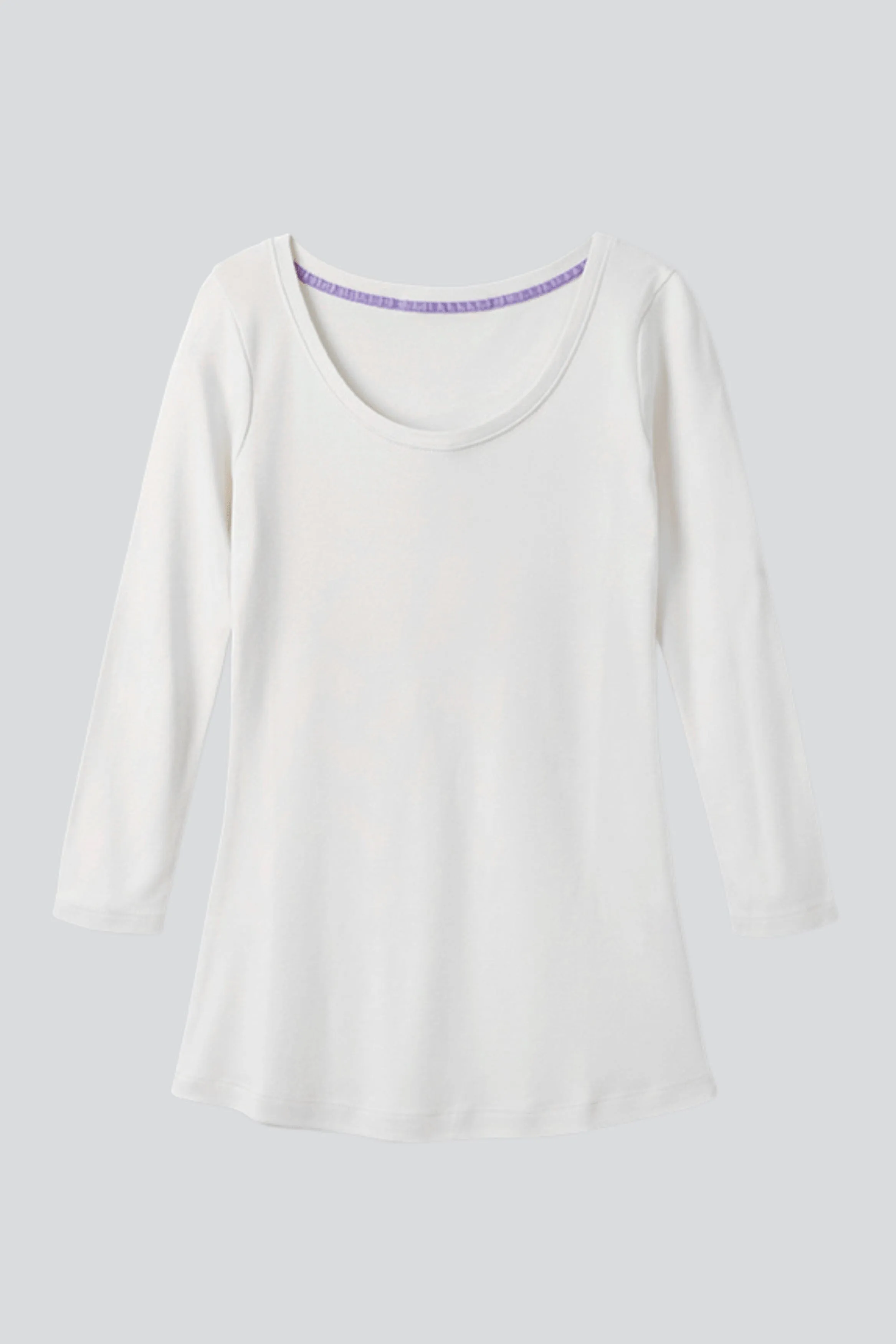 3/4 Sleeve Scoop Neck Cotton Modal T-Shirt - Image 14