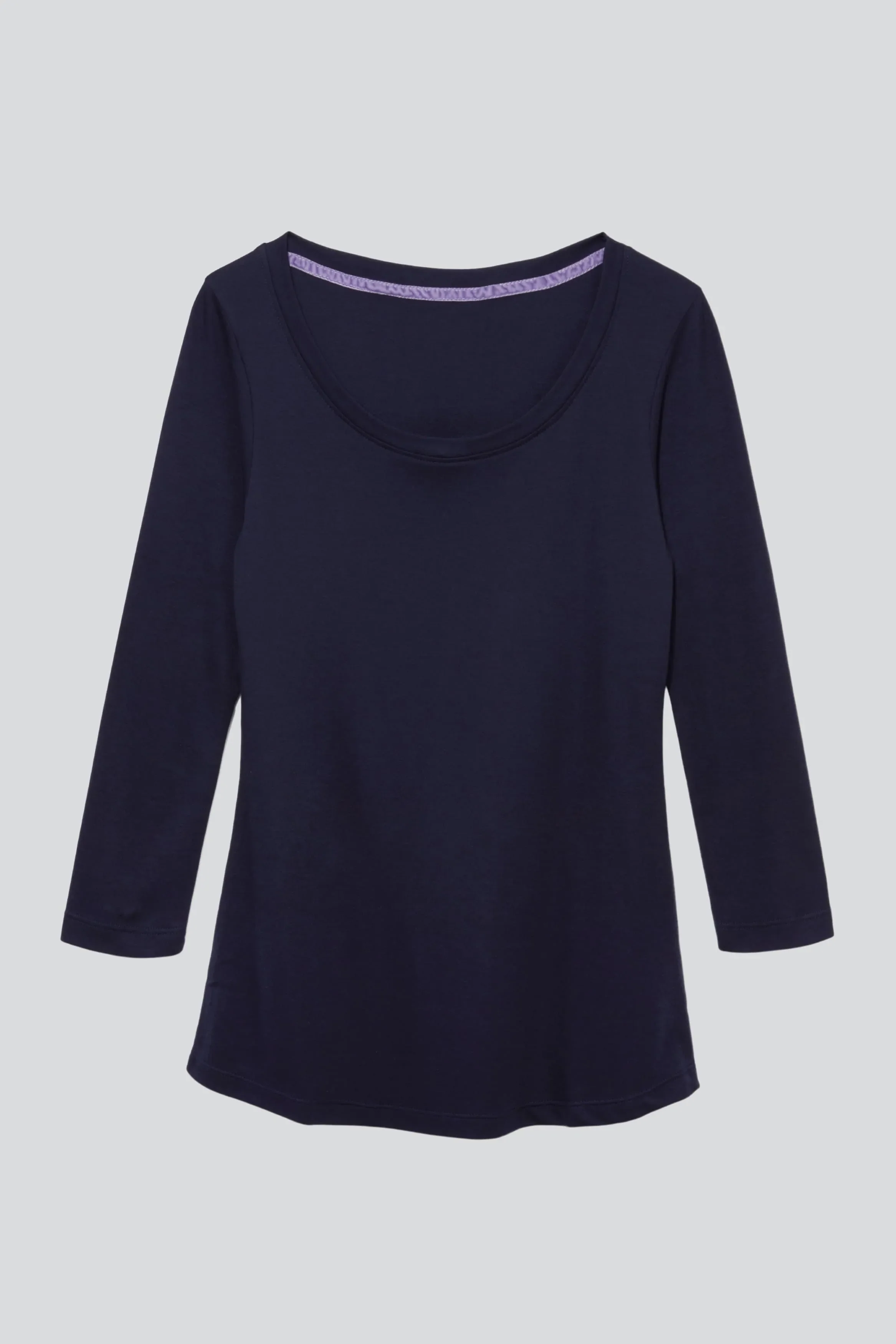 3/4 Sleeve Scoop Neck Cotton Modal T-Shirt - Image 16