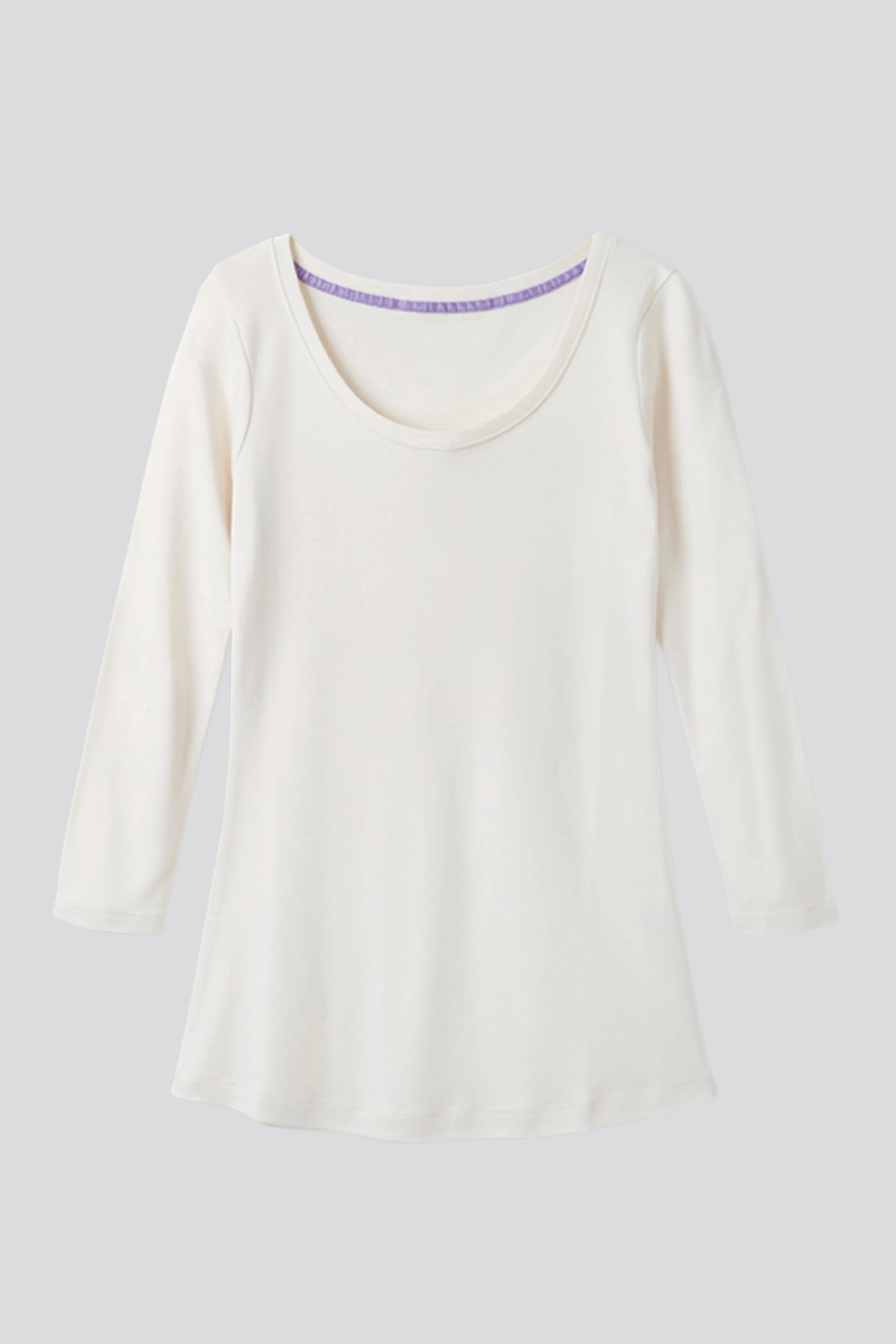 3/4 Sleeve Scoop Neck Cotton Modal T-Shirt - Image 18