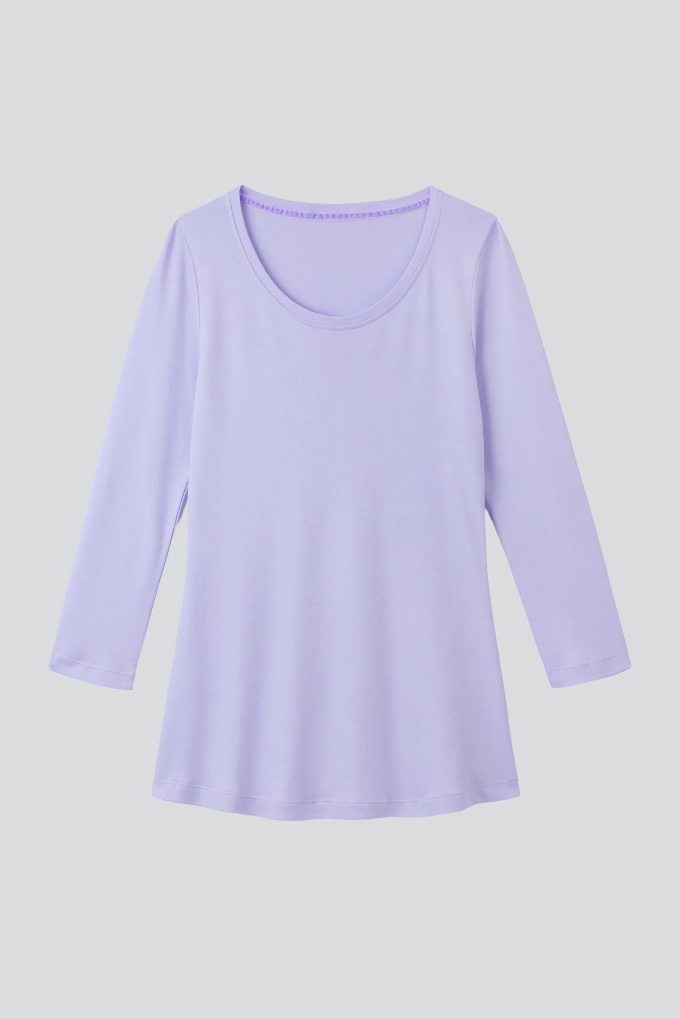 3/4 Sleeve Scoop Neck Cotton Modal T-Shirt - Image 5