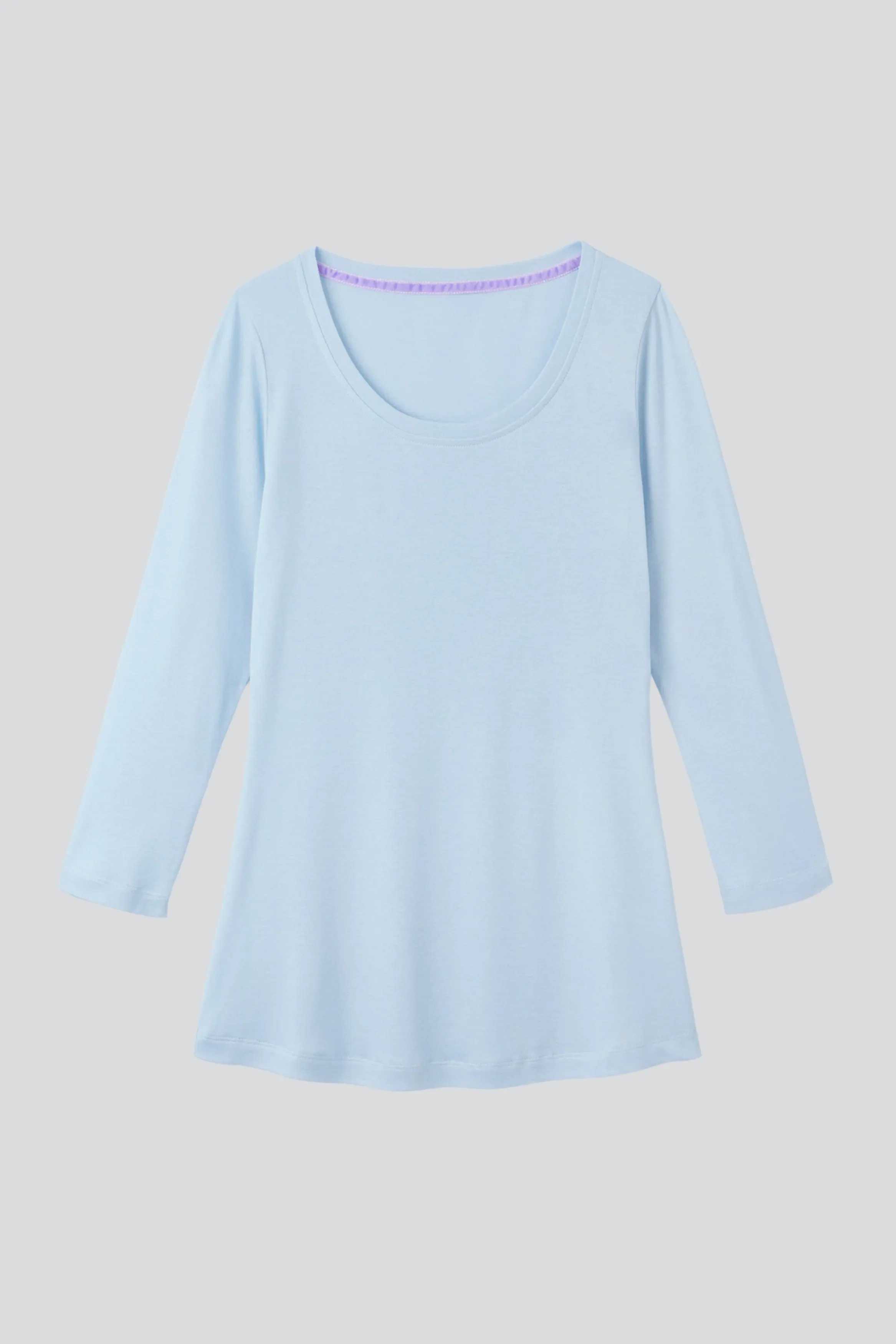 3/4 Sleeve Scoop Neck Cotton Modal T-Shirt - Image 7