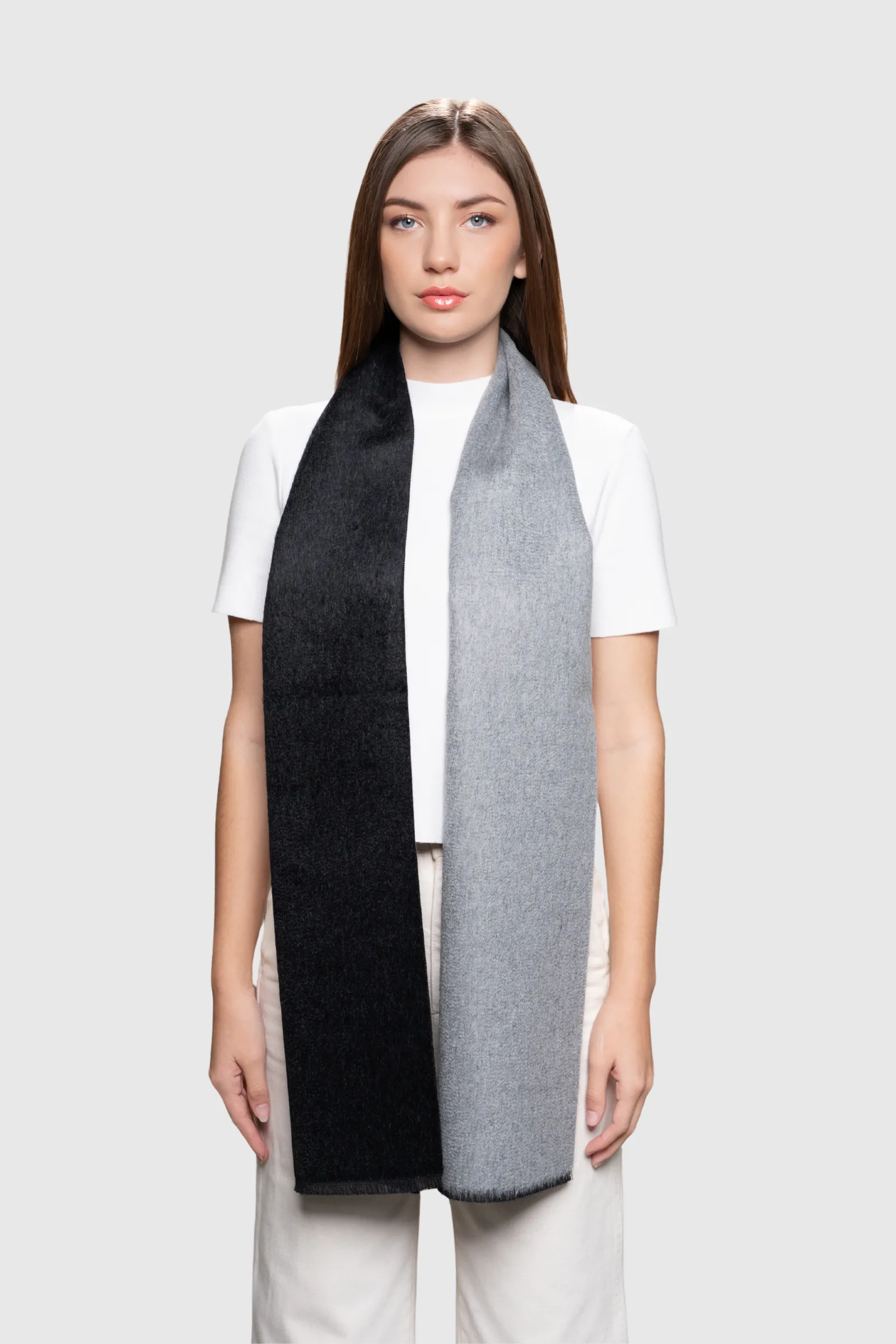 Two Tone Baby Alpaca Scarf - Image 10