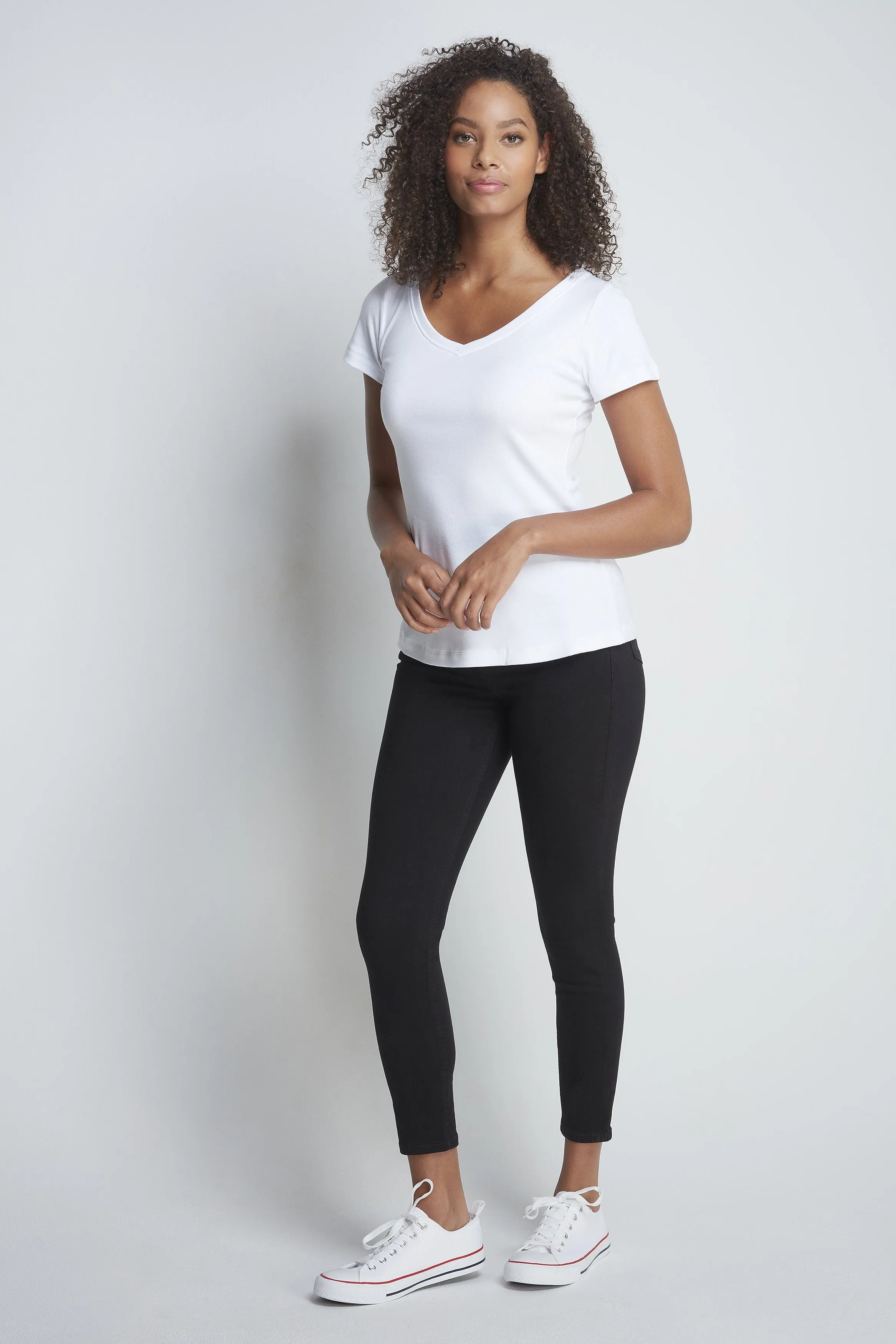 V-Neck Cotton Modal T-Shirt - Image 7